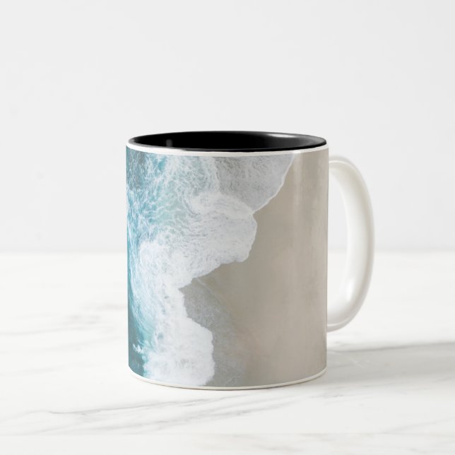 Caneca De Café Em Dois Tons Maravilhosa Vista Oceânica (Frente Esquerda)