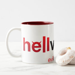 Caneca De Café Em Dois Tons Marca d'água vermelha e preta hellvetica