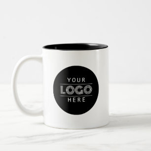 Caneca De Café Em Dois Tons Marca de logotipo simples para empresas personaliz