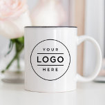 Caneca De Café Em Dois Tons Marca do logotipo comercial personalizado<br><div class="desc">A caneca de café personalizada de duas faces apresenta o design de logotipo profissional que pode ser personalizado. Basta adicionar o logotipo de sua empresa ao espaço de imagem do logotipo preto e branco.</div>