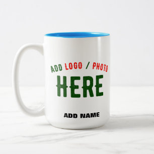 CANECA DE CAFÉ EM DOIS TONS MARCA VERIFICADA BRANCA PERSONALIZÁVEL MODERNA