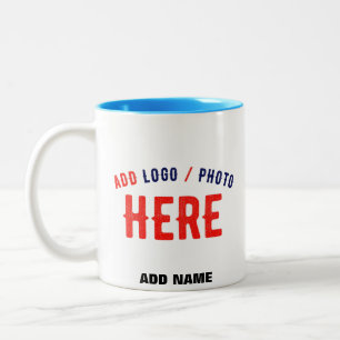 CANECA DE CAFÉ EM DOIS TONS MARCA VERIFICADA BRANCA PERSONALIZÁVEL MODERNA