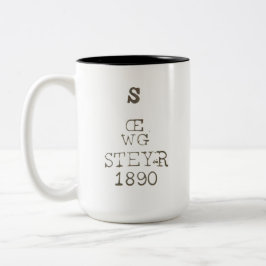 Caneca De Café Em Dois Tons Marcas de prova da espingarda Gewehr M1888 alemã d