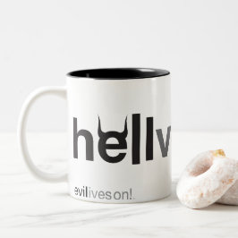Caneca De Café Em Dois Tons Marcas em helvetica preta - Caneca Two-Tone 330ml.
