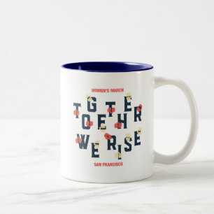 Caneca De Café Em Dois Tons Marcha das Mulheres SF - Juntos Levantamos