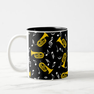 Caneca De Café Em Dois Tons *Marching Baritone Music Notes