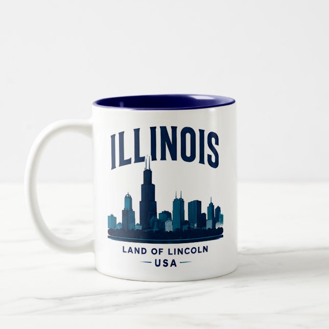 Caneca De Café Em Dois Tons Marcos Ilustres de Illinois (Esquerda)