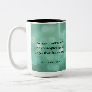 Caneca De Café Em Dois Tons Marcus Aurelius: Conquiste a raiva, encontre a paz