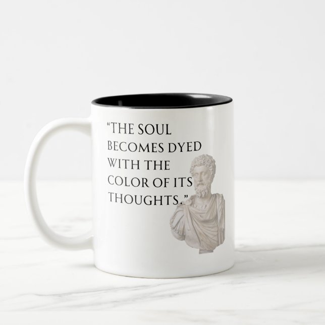 Caneca De Café Em Dois Tons Marcus Aurelius Quote Mug (Esquerda)