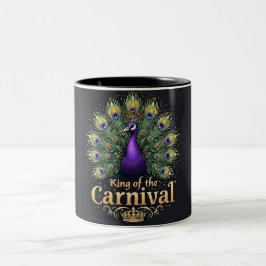 Caneca De Café Em Dois Tons Mardi Gras Peacock Mug