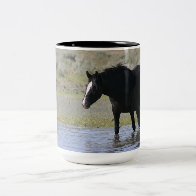 Caneca De Café Em Dois Tons Mare Negro Selvagem - Mug de Ash (Centro)