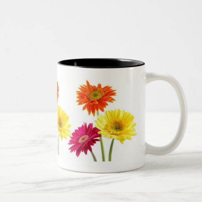Caneca De Café Em Dois Tons Margaridas do Gerbera (Direita)