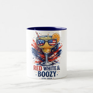 Caneca De Café Em Dois Tons Margarita Patriótica Alcoólica Vermelha e Branca p
