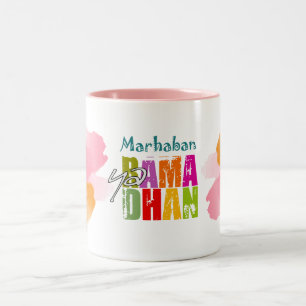 Caneca De Café Em Dois Tons Marhaban ya Ramadhan Coffee Mug de dois tons