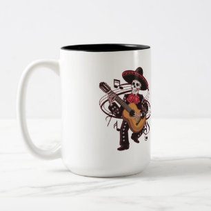 Caneca De Café Em Dois Tons Mariachi Skeleton Groove