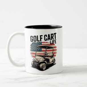 Caneca De Café Em Dois Tons Marido da Vida de Carrinho de Golfe Amante de Golf
