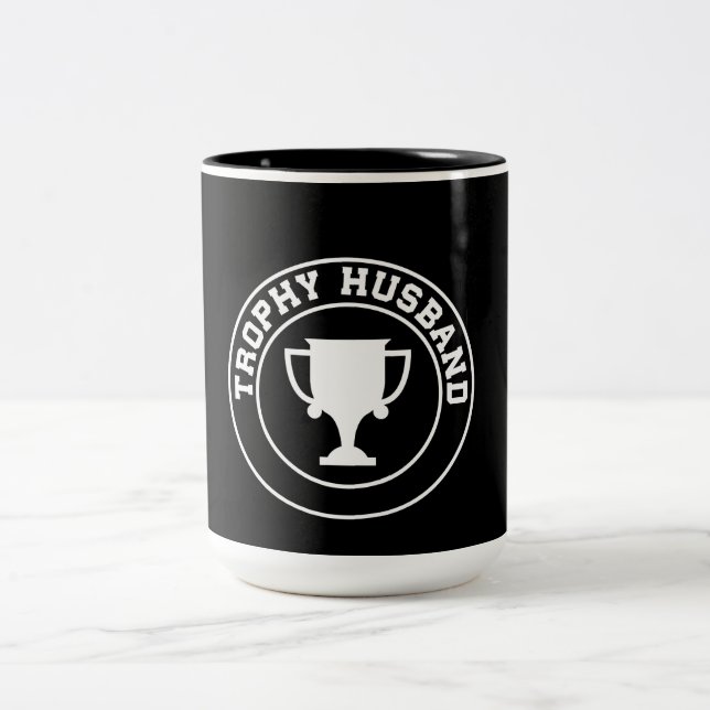 Caneca De Café Em Dois Tons Marido do troféu (Centro)