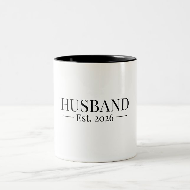 Caneca De Café Em Dois Tons Marido Estabelecido 2026 (Centro)