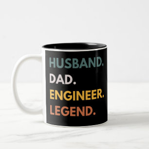 Caneca De Café Em Dois Tons Marido Pai Engenheiro Lenda Engenharias Divertidas