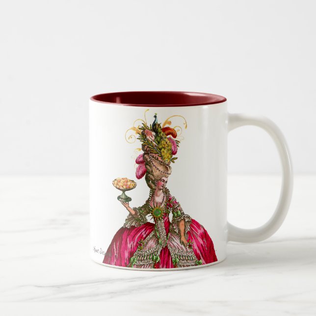 Caneca De Café Em Dois Tons Marie Antoinette e Peacock (Direita)