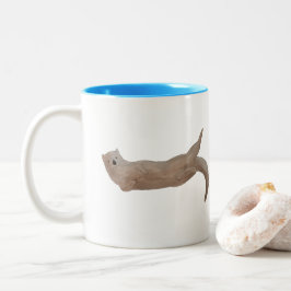 Caneca De Café Em Dois Tons Marinha Mamíferos Marinhos