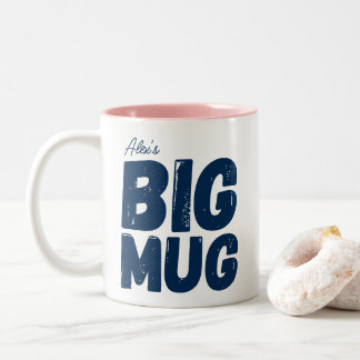 Caneca De Café Em Dois Tons Marinho Cute One Huge Mug Nome Personalizado Novel