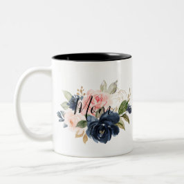 Caneca De Café Em Dois Tons Marinho Elegante Azul Cor-de-rosa Esbranquiçada Mã