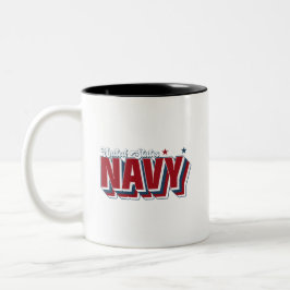 Caneca De Café Em Dois Tons MARINHO norte-americano Retro Vintage Red White e