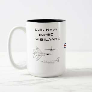 Caneca De Café Em Dois Tons Marinho RA-5C Vigilante