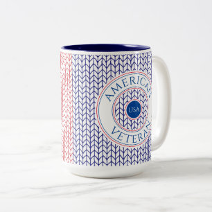 Caneca De Café Em Dois Tons MARINHO VETERANO AMERICANO Tall Mug de dois tons