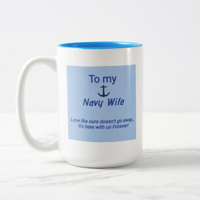 Caneca De Café Em Dois Tons Marinho Wife Coffee Mug (Esquerda)