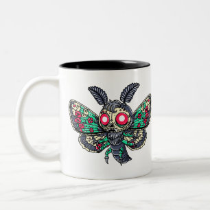 Caneca De Café Em Dois Tons Mariposa Gótica
