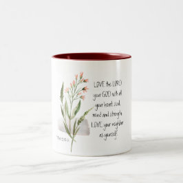 Caneca De Café Em Dois Tons Mark 12:30-31 AME o SENHOR seu DEUS