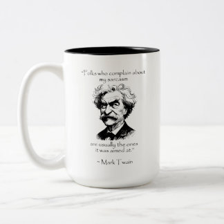 Caneca De Café Em Dois Tons Mark Twain - Sarcasmo - Citações Modernas Erradas