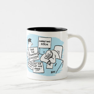 Caneca De Café Em Dois Tons Marketing Manager com ideias de campanha de vendas