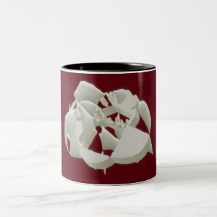 Caneca De Café Em Dois Tons Mármore esmagado, abstrato de arte moderna, ameixa