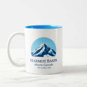 Caneca De Café Em Dois Tons Marmot Basin Alberta Canadá resort de esqui souven