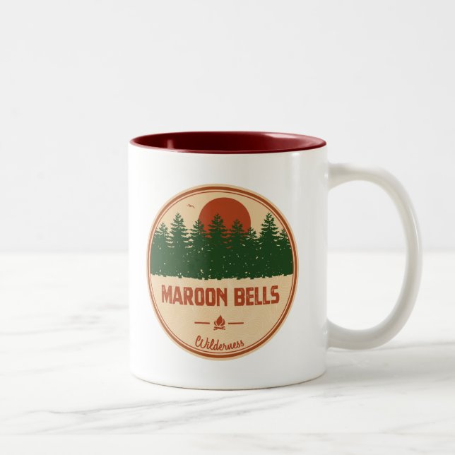 Caneca De Café Em Dois Tons Maroon Bells Wilderness (Direita)