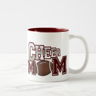 Caneca De Café Em Dois Tons Maroon Futebol anima mamãe Mug