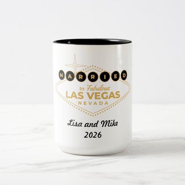 Caneca De Café Em Dois Tons Married in Vegas Mug (Centro)