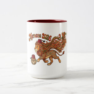 Caneca De Café Em Dois Tons Marrocos 2026 Mascote de Futebol Atlas Lion Arte R
