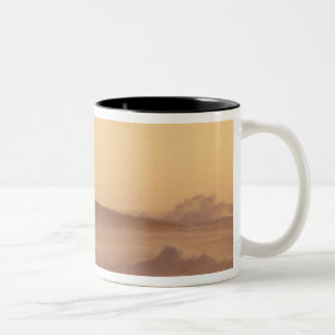 Caneca De Café Em Dois Tons Marrocos, Rabat, Farol ao pôr do sol com