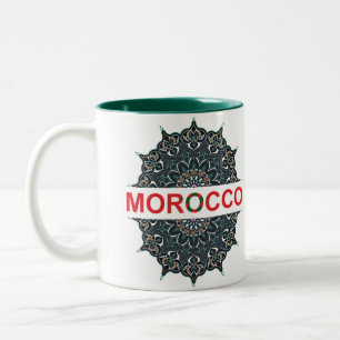 Caneca De Café Em Dois Tons Marrocos Souvenir
