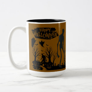 Caneca De Café Em Dois Tons marrom do Festival da Colheita do Specter