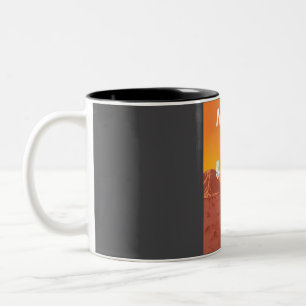 Caneca De Café Em Dois Tons Mars Astronauta Jogando Viagens vintage P