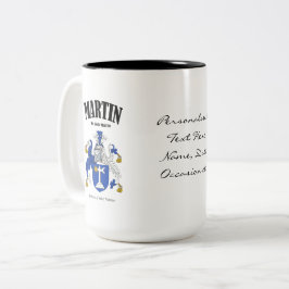Caneca De Café Em Dois Tons Martin Family Crest, Tradução e Significado