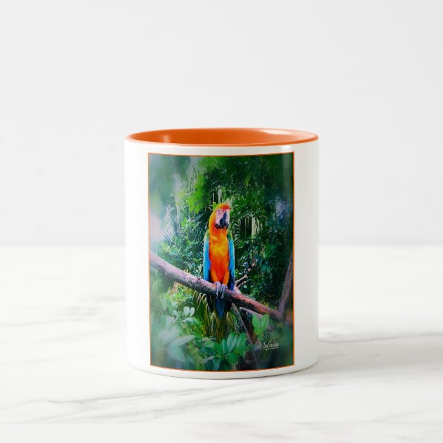 Caneca De Café Em Dois Tons Martinique Macaw (Centro)