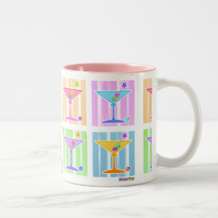 CANECA DE CAFÉ EM DOIS TONS MARTINIS PASTEL DO POP ART