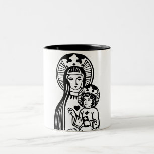 Caneca De Café Em Dois Tons Mary & Jesus