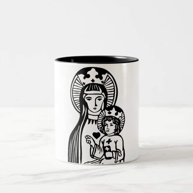 Caneca De Café Em Dois Tons Mary & Jesus (Centro)
